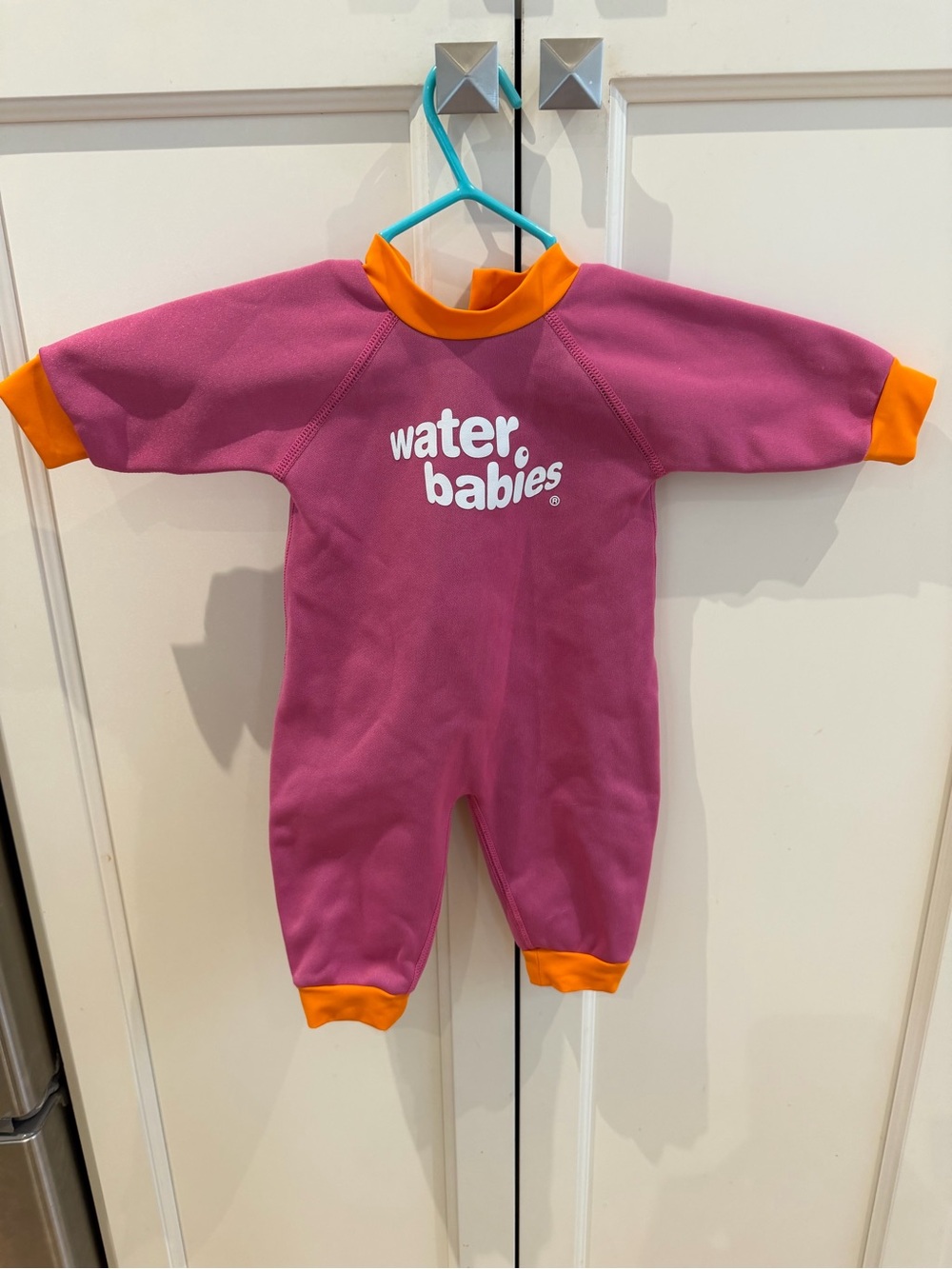 Water babies 0-3m Pink One-Piece Swimsuit with Orange Trim